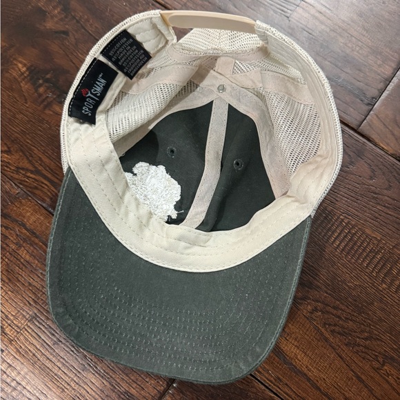 Sportsman Green and Cream Baseball Cap with Floral Embroidery - Picture 9 of 11